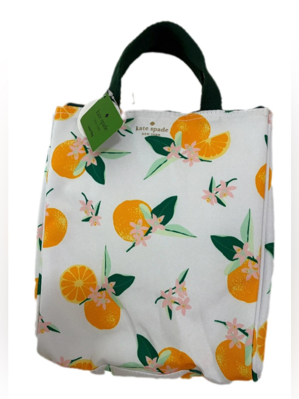 kate spade NWT orange citrus print insulated lunch tote food storage container